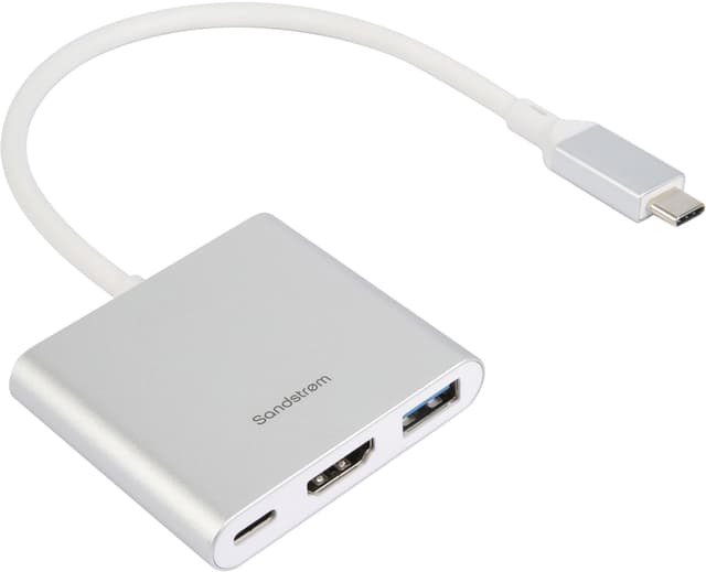 Sandstrøm 3-i-1 USB-C-hub