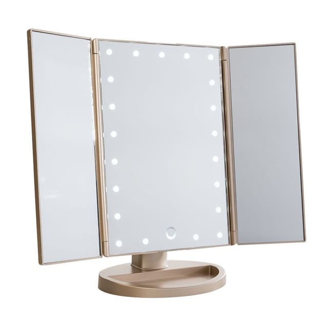 UNIQ Trifold Hollywood Spejl LED Lys - Rosegold