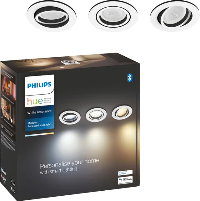 Philips Hue Milliskin forsænket spotlys 3x5W (hvid)