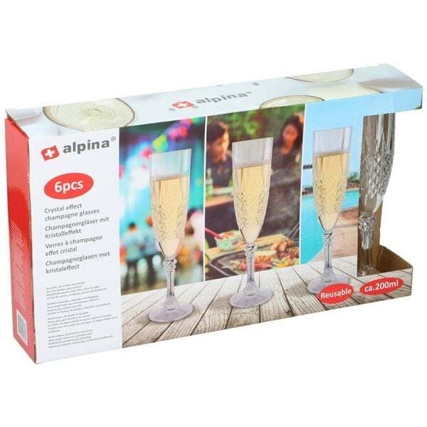 Alpina Champagneglas i plast 6-pak