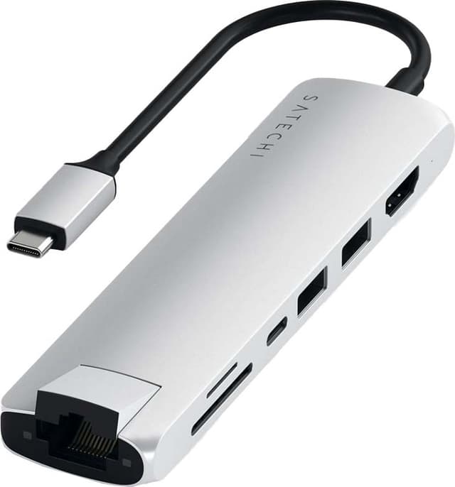 Satechi Slim USB-C Multiport USB-hub (sølv)