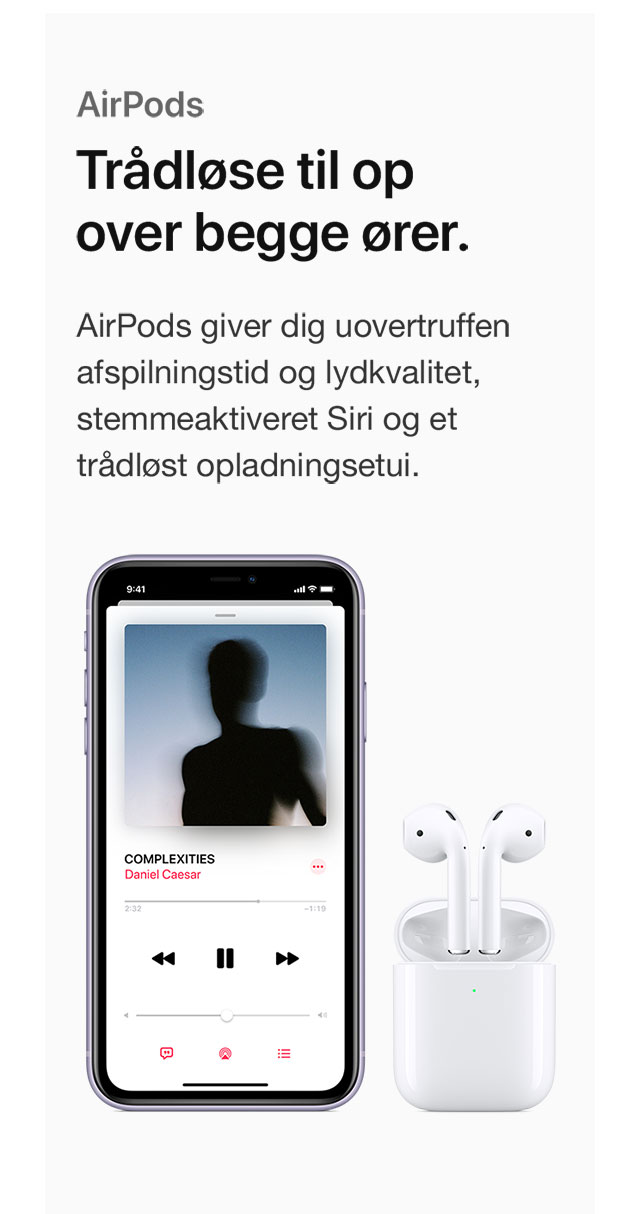 Apple AirPods og iPhone 11 