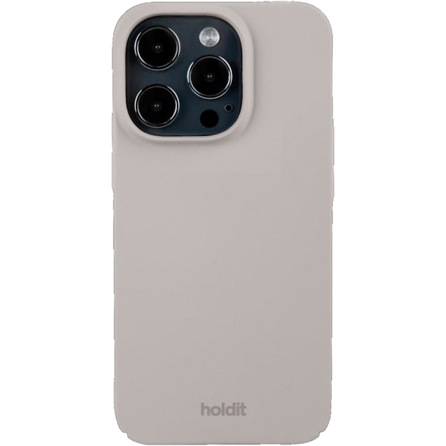 Holdit Slim Case iPhone 14 Pro cover (gråbrun)