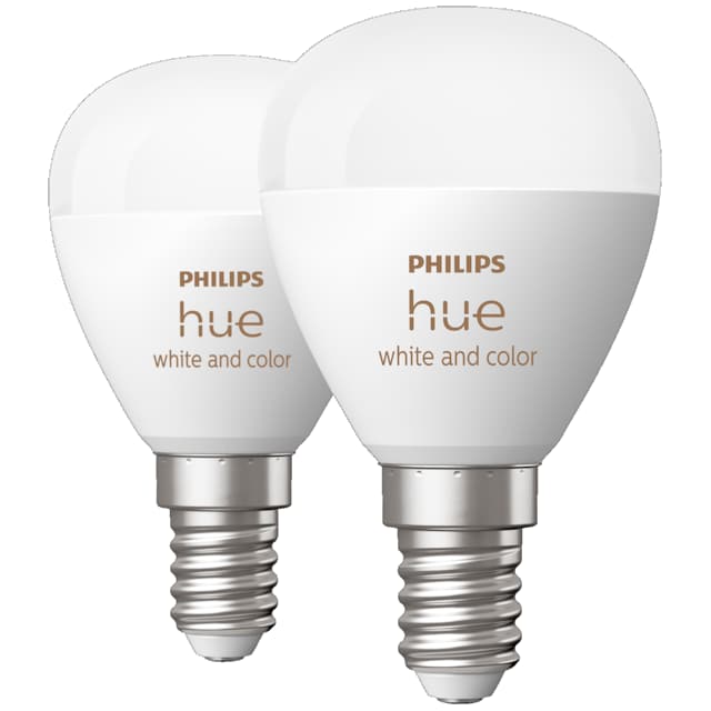 Philips Hue Luster LED-pære WCA 5.1W P45 E14 2pk