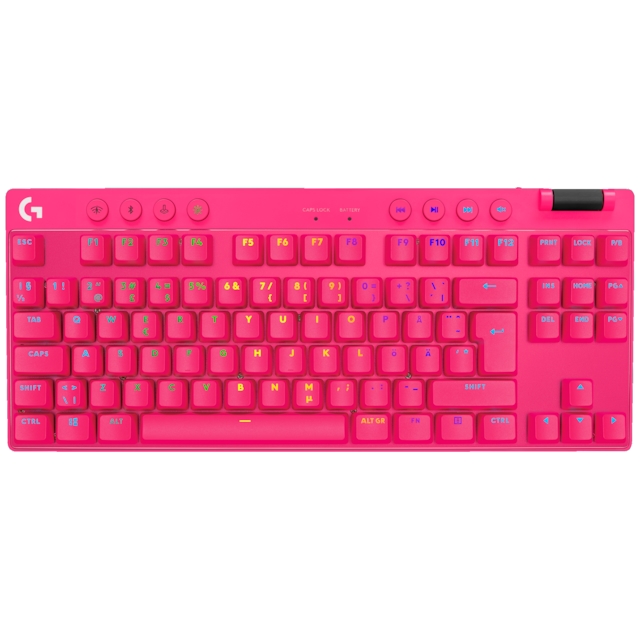 Logitech G PRO TKL Tactile trådløst gamingtastatur (pink)