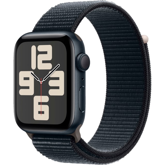 Apple Watch SE 2nd Gen 44mm GPS (Midnat Alu/Midnat sportsrem)