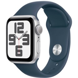 Apple Watch SE 2nd Gen 40mm GPS (Sølv Alu/Storm blå sportsrem S/M)