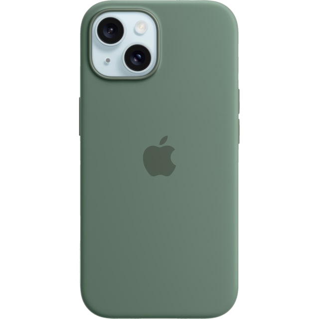 iPhone 15 silikone etui med MagSafe (cypresgrøn)