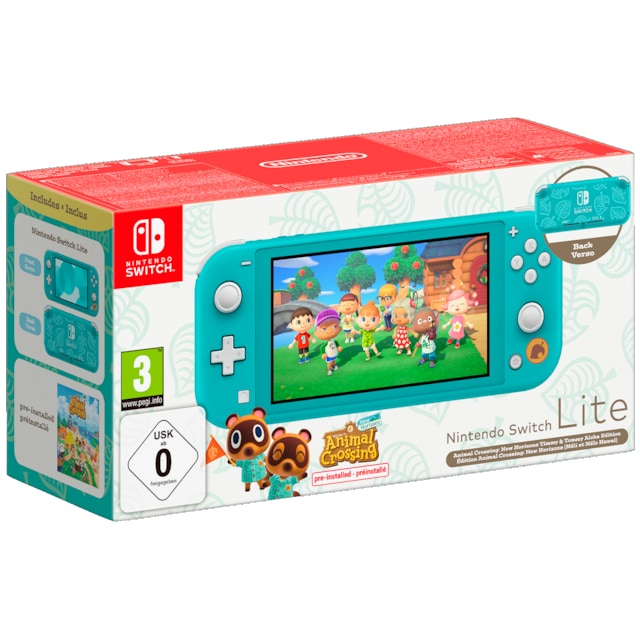 Nintendo Switch Lite Turkis - Animal Crossing: New Horizons pakke