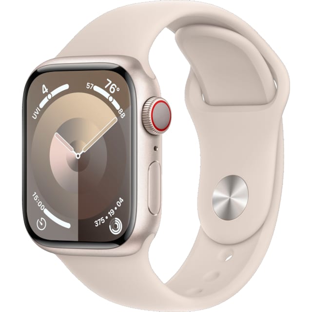 Apple Watch S9 41mm GPS+CEL (Starlight Alu/Starlight Sportsbånd) S/M