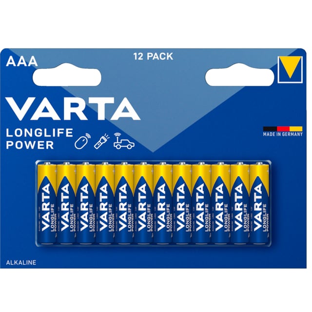 Varta Longlife Power AAA-batterier (12-pak)