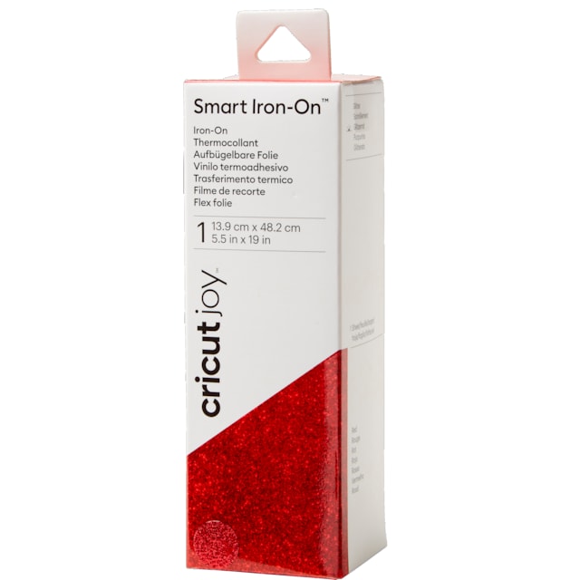 Cricut Joy Smart Iron-On Glitter ark 14 x 48 cm (rødt glitter)