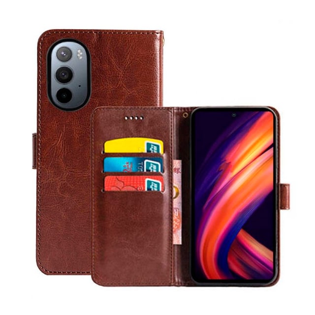 Wallet cover 3-kort Motorola Edge X30 - Brun