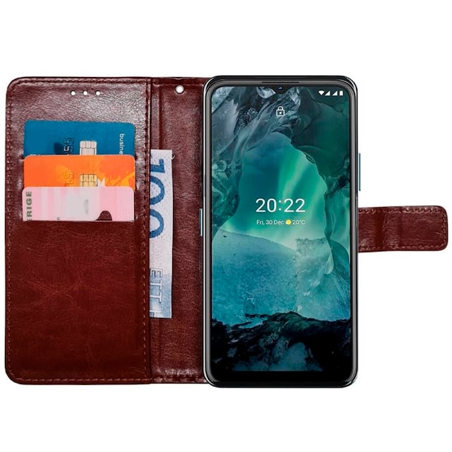 Wallet cover 3-kort Nokia G11 - Brun