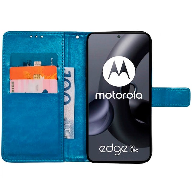 Wallet cover 3-kort Motorola Edge 30 Neo - Lyseblå
