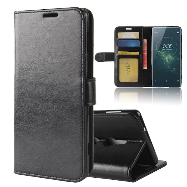 Wallet Mobiltelefon Taske til Sony Xperia XZ2 - Sort