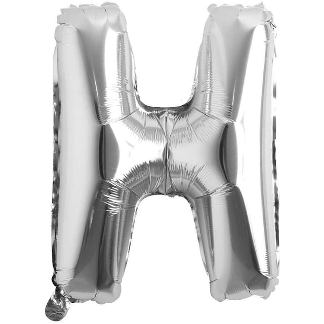 INF Bogstavballon 53 cm, bogstav H - sølv