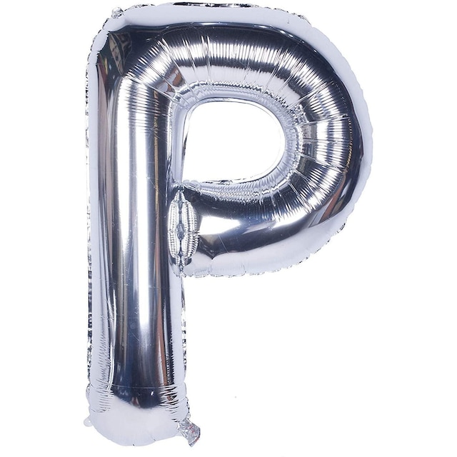 INF Bogstavballon 53 cm, bogstav P - sølv