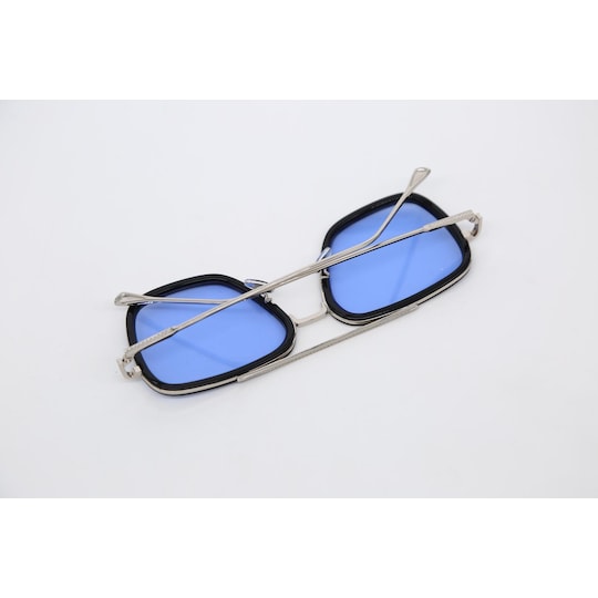 Solbriller med metalrammer og UV 400-beskyttelse, sølv / sort / blå |  Elgiganten