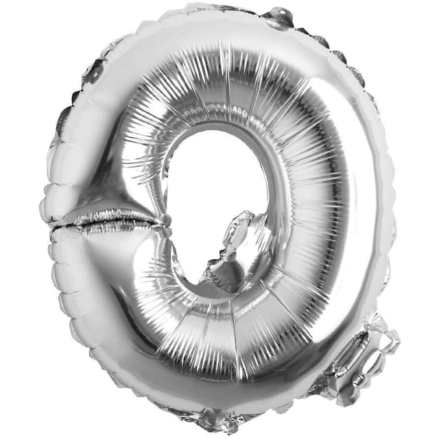 INF Bogstavballon 53 cm, bogstav Q - sølv