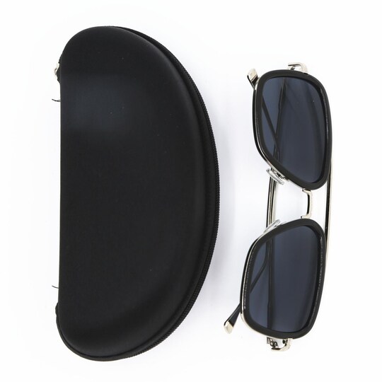 Solbriller med metalrammer og UV 400-beskyttelse, sølv / sort | Elgiganten