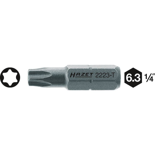 Hazet 2223-T30 Torx-bit T 30 Kvalitetsstål C 6.3 1 stk