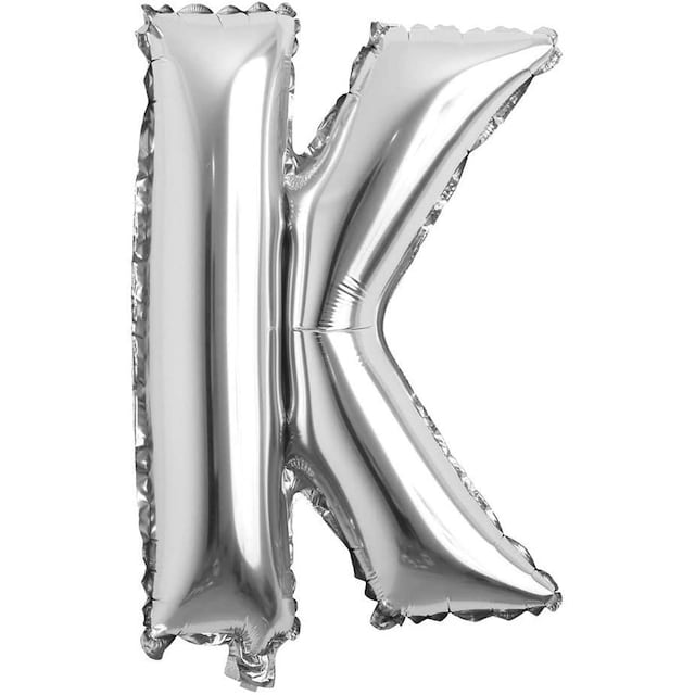 INF Bogstavballon 53 cm, bogstav K - sølv