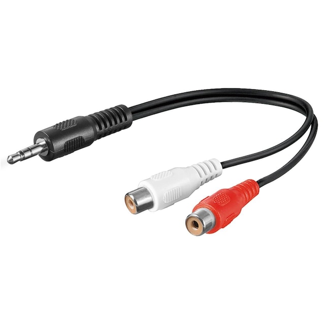 Adapter för ljudkabel 3,5 mm, plugg till stereo RCA-uttag