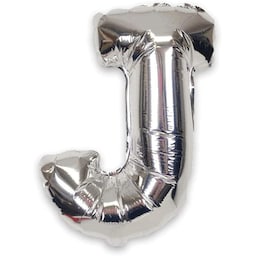 INF Bogstavballon 53 cm, bogstavet J - sølv