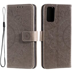 SKALO Samsung A33 5G Mandala Flip Cover - Grå