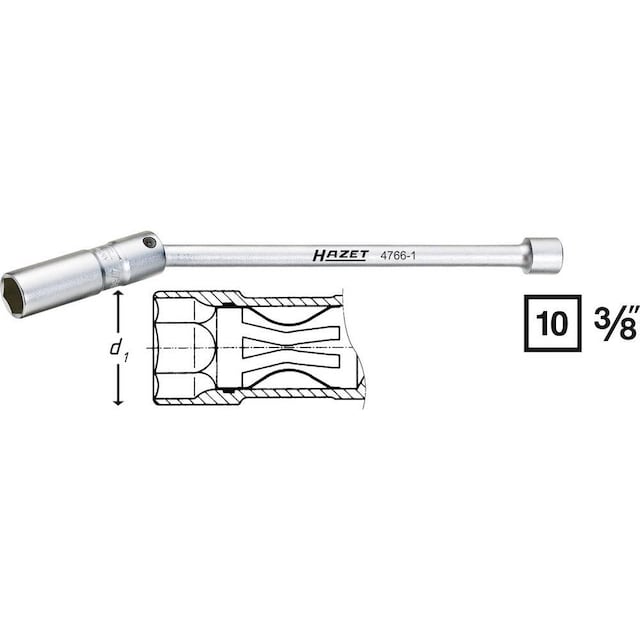 HAZET Spark plug wrench 4766-1 Hazet 4766-1