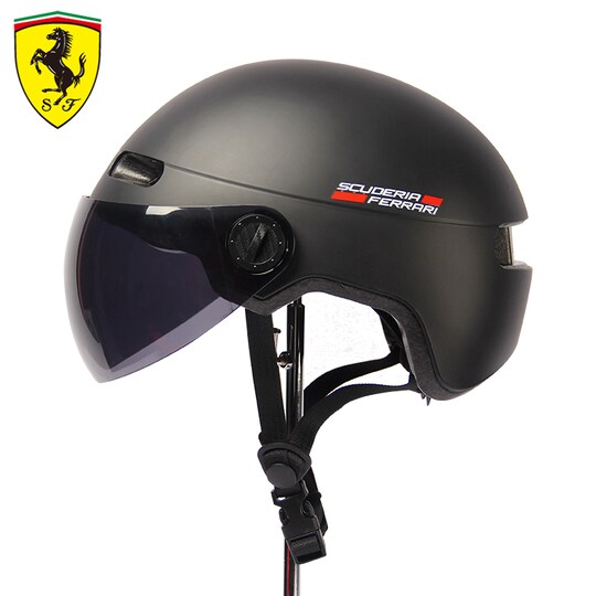 Ferrari hjelm med solskærm - sort | Elgiganten