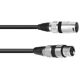 Omnitronic 30220400 XLR Forbindelsesledning [1x XLR-stik 3-polet - 1x XLR-bøsning 3-polet] 0.50 m Sort