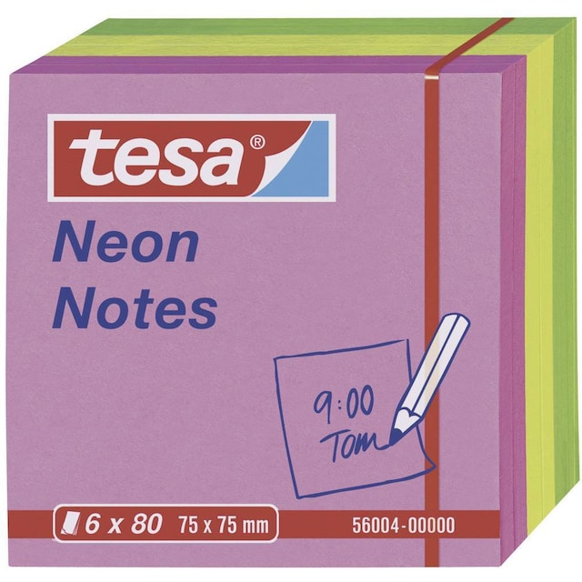 tesa Post-It 56004-00-00 75 mm x 75 mm Pink, Gul, Grøn