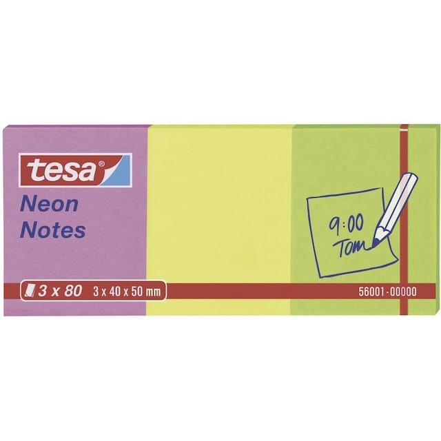tesa Post-It 56001-00-00 40 mm x 50 mm Pink, Gul, Grøn