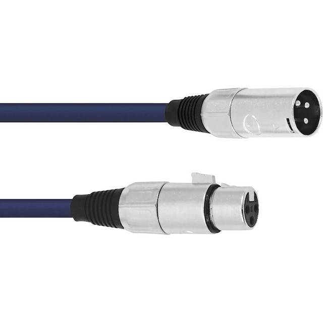 Omnitronic 3022010N XLR Forbindelsesledning [1x XLR-stik 3-polet - 1x XLR-bøsning 3-polet] 5.00 m Blå