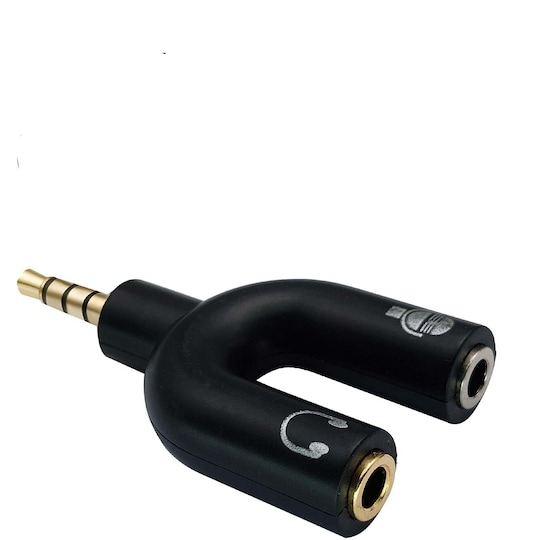 NÖRDIC Audio Adapter 3.5mm adapter til mikrofon og hovedtelefon | Elgiganten