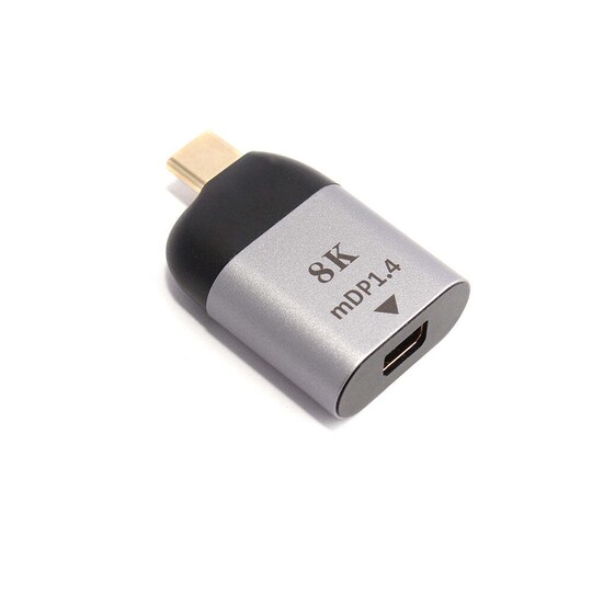 NÖRDIC C til USB Mini DisplayPort adapter 8K i 60Hz 3D-understøttelse og  HDCP 1.4 og 2.2 10cm aluminium space Grå | Elgiganten