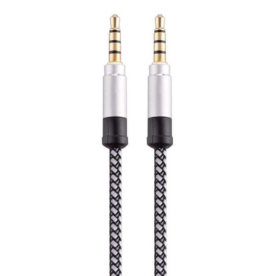 NÖRDIC 4polig lydkabel 3,5 mm han til han 1.5m sølv AUX kabel TRRS mikrofon  kabel | Elgiganten