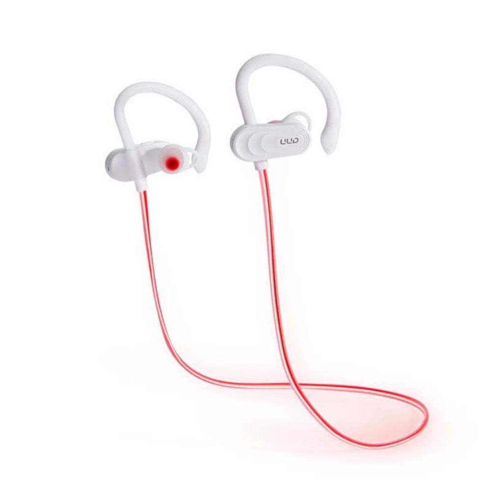 NÖRDIC Laser Kør, Bluetooth V5.0 Lavenergi sports headset med lyse kabel,  IPX4, mikrofon, hvid | Elgiganten