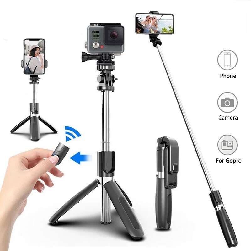Selfie stick / mobil stativ med fjernbetjening til Gopro / Kamera |  Elgiganten