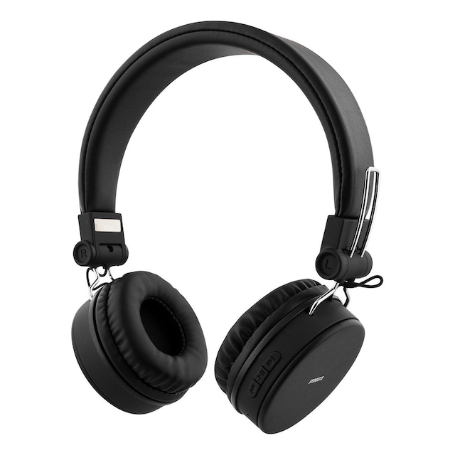 Foldbar on-ear BT headset, 3,5 mm, sort