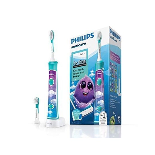 Philips Sonic elektrisk tandbørste HX6322/04 For børn, Genopladelig, Sonic  -teknologi, Tandbørstningstilstande 2, Antal medfølgende børstehoveder 2,  Aqua | Elgiganten