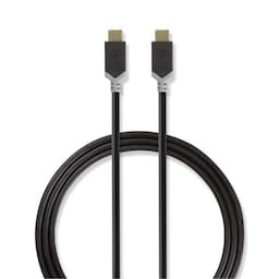USB 3.1-kabel (Gen 2) | Type-C-hanstik - Type-C-hanstik | 1,0 m | Antracit