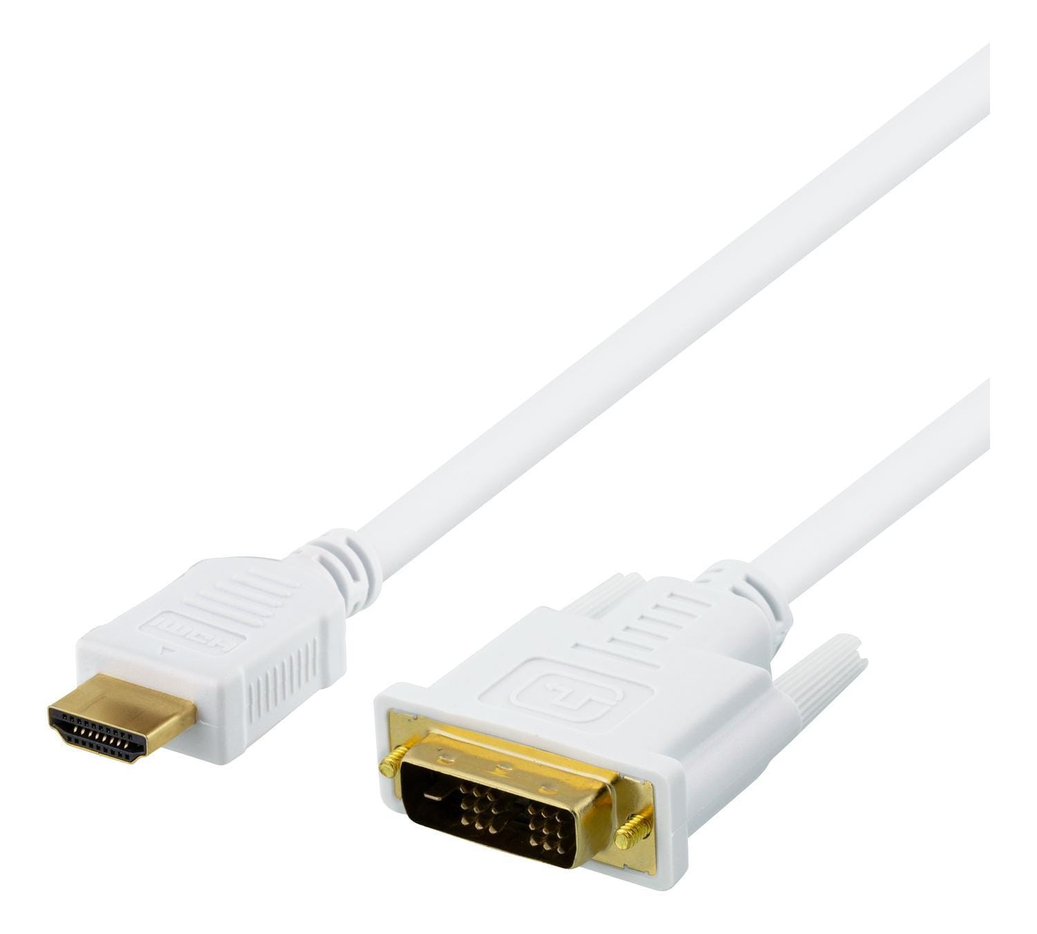 DELTACO HDMI to DVI cable, 5m, Full white |