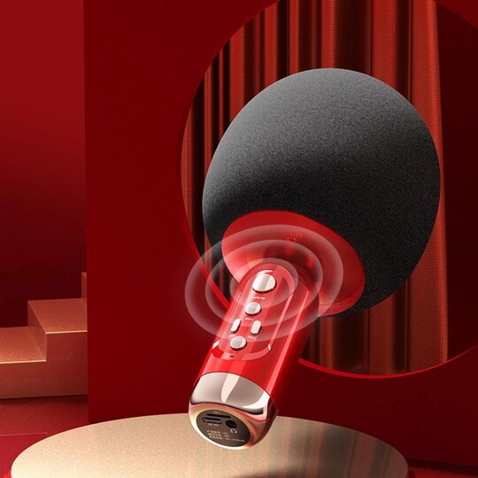 Trådløs Bluetooth karaoke mikrofon Rød |