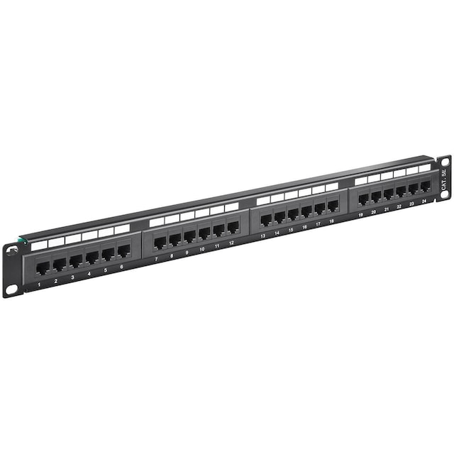 Goobay CAT 5e 19 tommer (48,3 cm) patch-panel, 24 porte (1 HE)