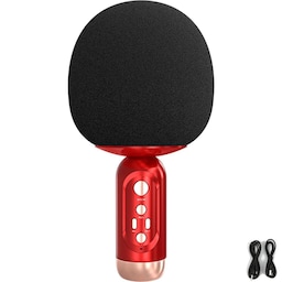 Trådløs Bluetooth karaoke mikrofon Rød