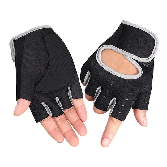 Halvfingerhandsker til håndledsbeskyttelse Sort / (M) Elgiganten