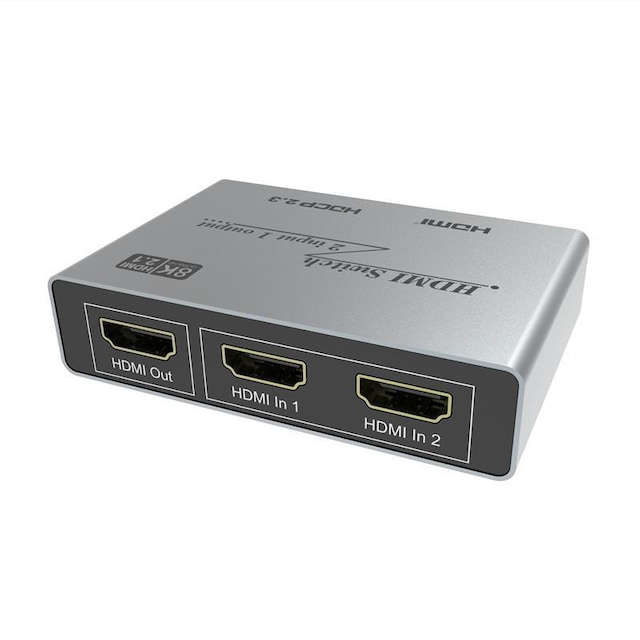 INF HDMI switch 8K 2x1 med fjernbetjening